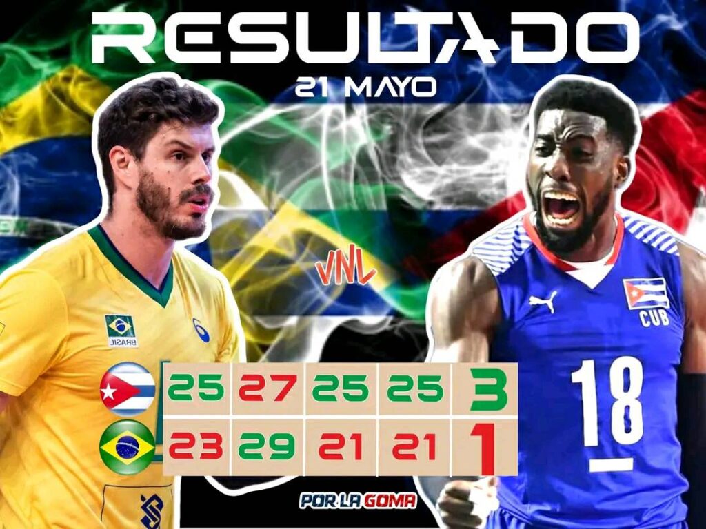 LIGA DE NACIONES: CUBA HACE LA HOMBRADA Y LE GANA A BRASIL