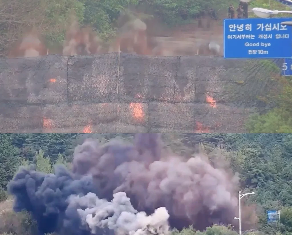 COREA DEL NORTE DESTRUYE CARRETERAS QUE CONECTAN CON EL SUR Y SEÚL RESPONDE CON DISPAROS