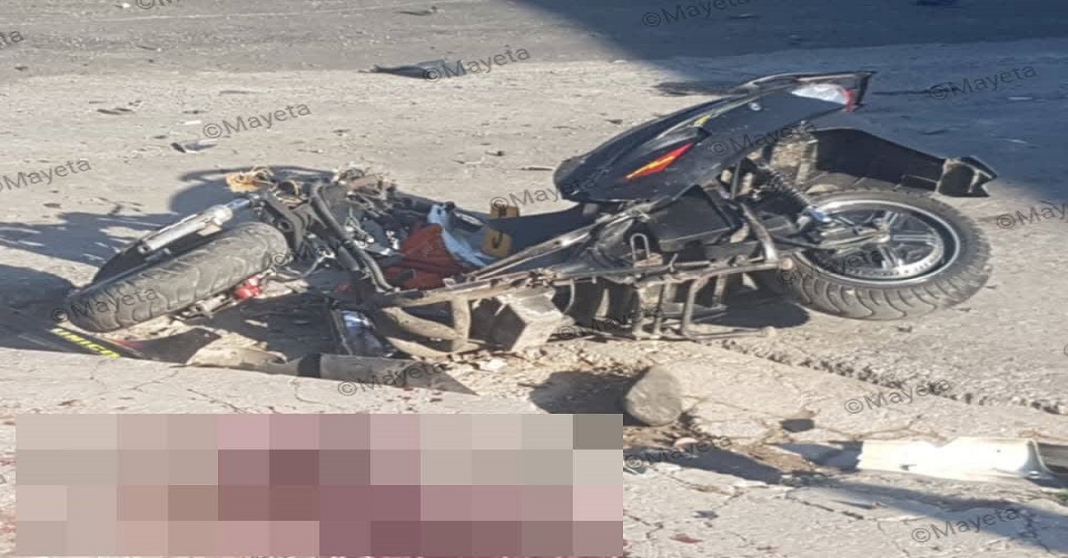 En la foto, una de las motos involucradas en el accidente