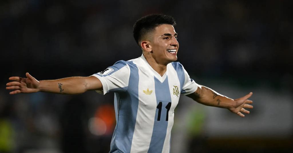 SCALONI SATISFECHO POR TRIUNFO ANTE URUGUAY 7 En la foto el futbolista argentino Thiago Almada