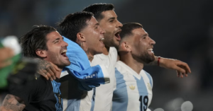 En la foto, jugadores de la selección argentina de fútbol