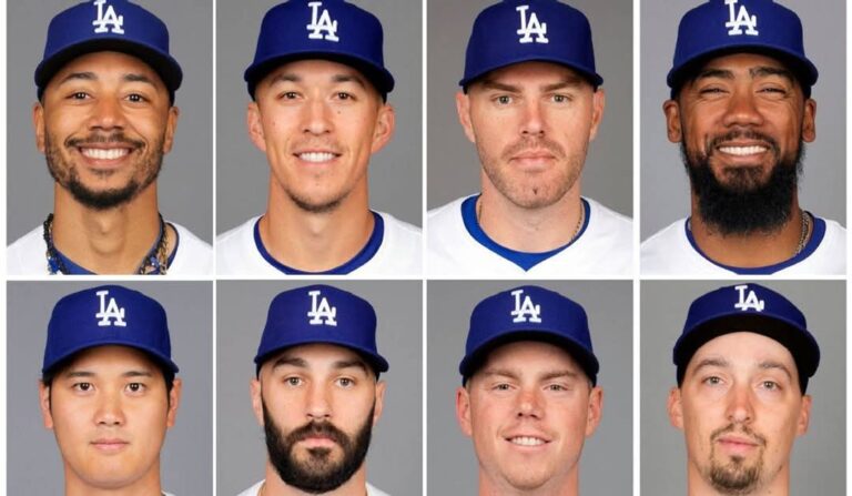 En la foto se ven los jugadores de Los Dodgers que tienen contratos diferidos