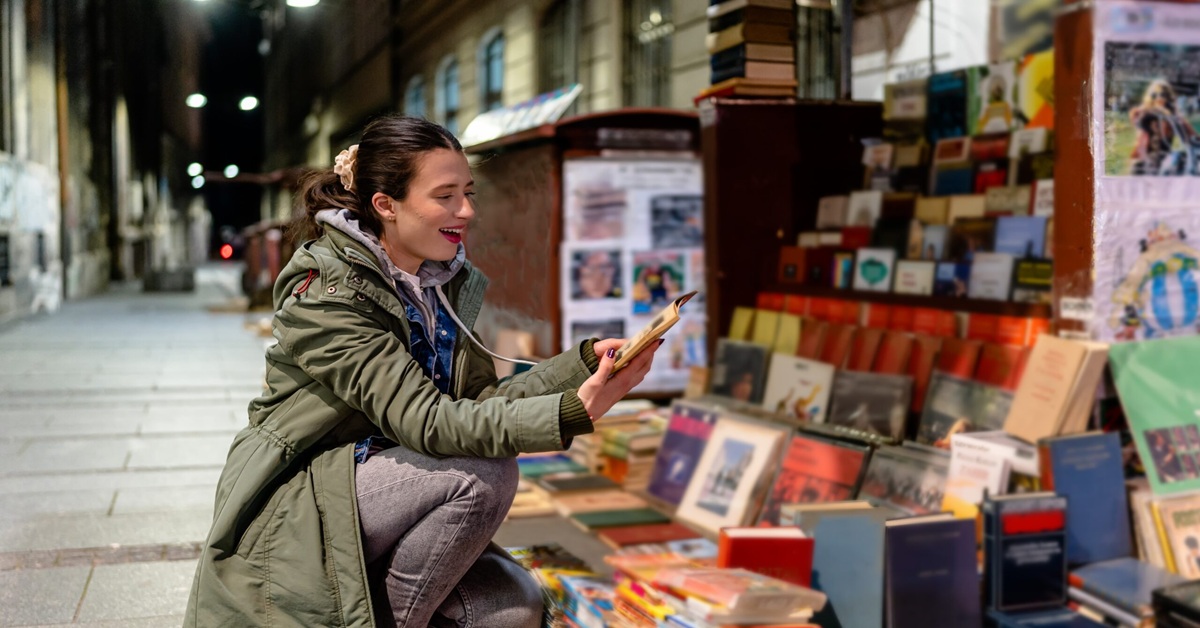 En la foto, una venta de Libros