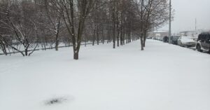 En la foto, nevadas en Moscú