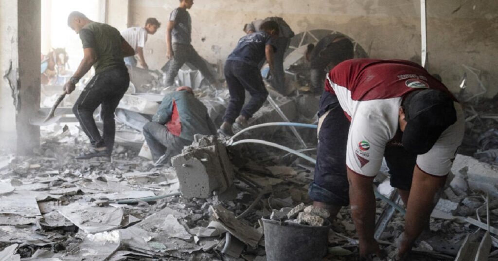 En la foto, zonas de Gaza bombardeadas