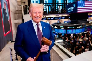 En la foto, Donald Trump en Wall Street