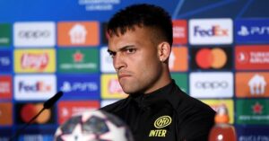 En la foto, el delantero argentino del Inter de Milán lautaro Martínez