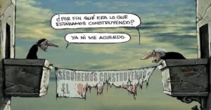 En la foto, una viñeta sobre la realidad cubana