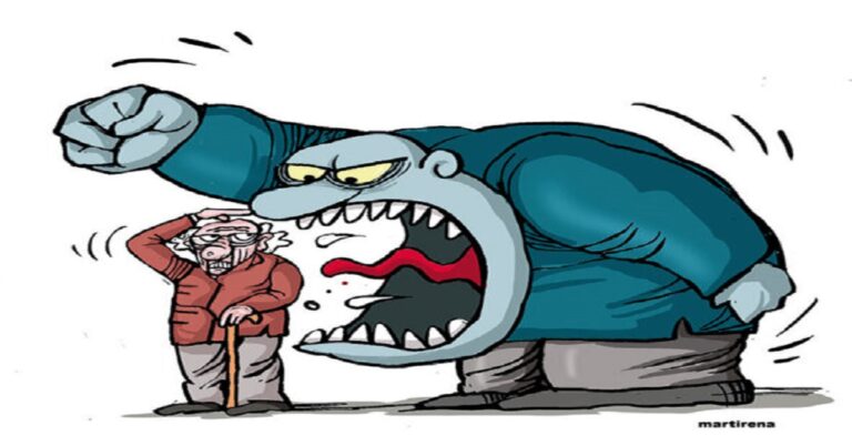 En la foto, una viñeta alegórica a la situación de los ancianos en Cuba