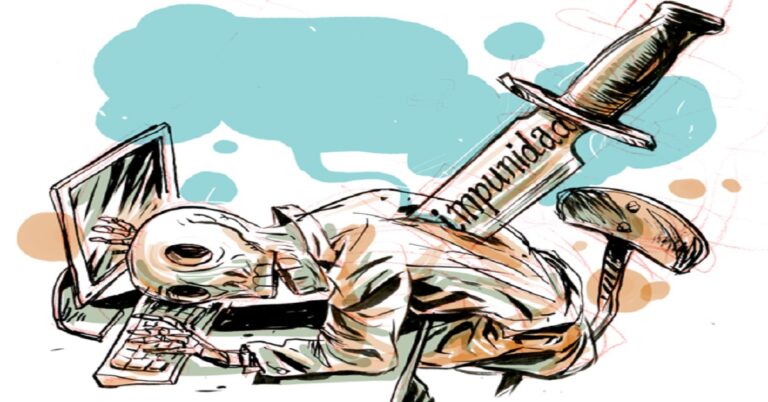 En la foto, una viñeta con un hombre apuñalado por la espalda