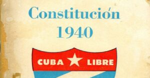 En la foto, laPortada de la Constitución Cubana de 1940
