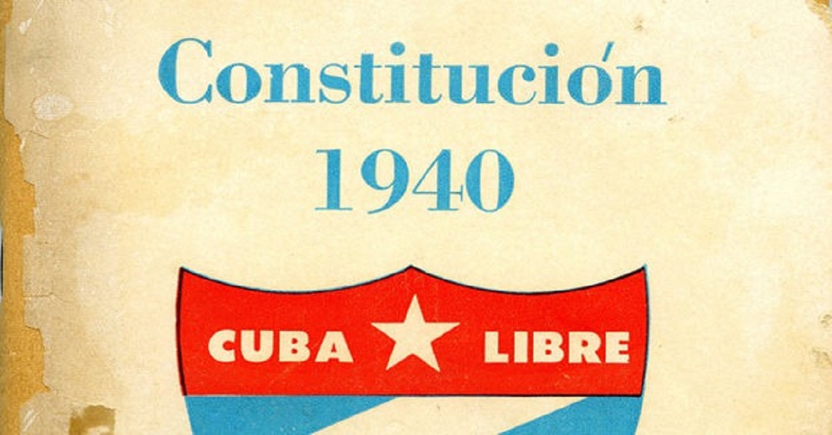 En la foto, laPortada de la Constitución Cubana de 1940