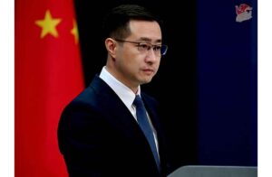 En la foto, el vocero de la Cancillería china, Lin Jian