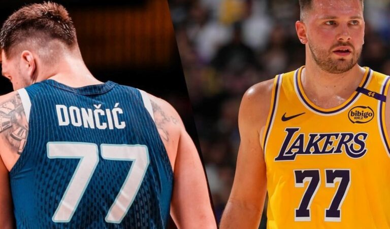 En la foto, un montaje con dos fotos de Luka Doncic