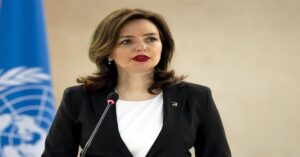 En la foto, la ministra de Exteriores adjunta de Ucrania, Mariana Betsa