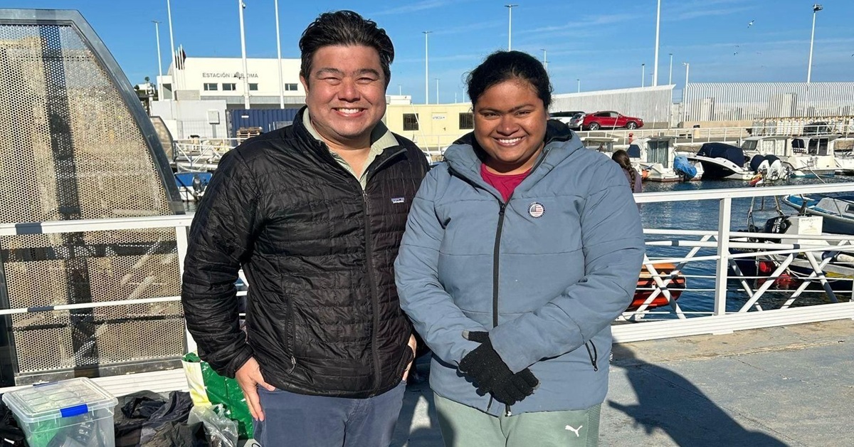 En la foto, el estadounidense Ryan Hideki Utsumi tras cruzar el estrecho de Gibraltar