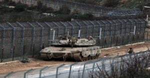 En la foto, un tanque israelí en Siria