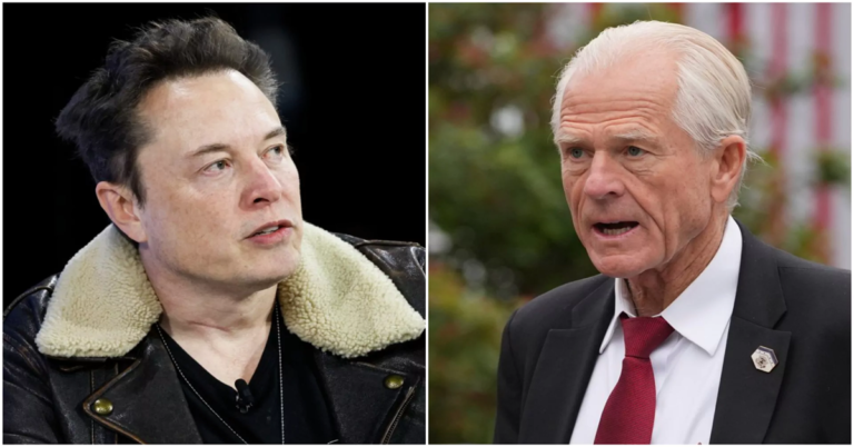 En la foto, Elon Musk y Pete Navarro, asesor de Trump para el Comercio