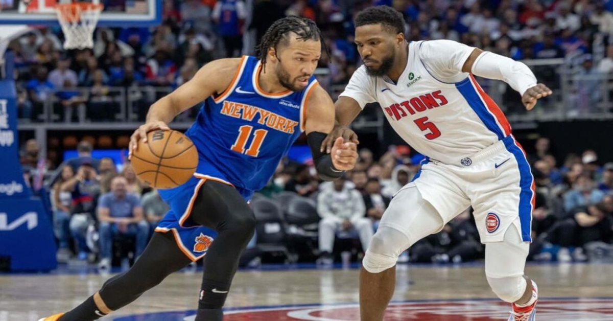 En la foto, momento del Partido entre Knicks y Pistons