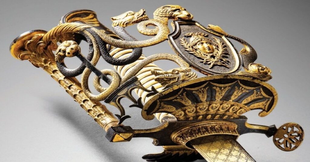 En la foto, un sable que perteneció al emperador Napoleón Bonaparte