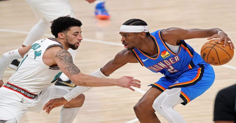En la foto, momento del partido entre Thunder y Grizzlies