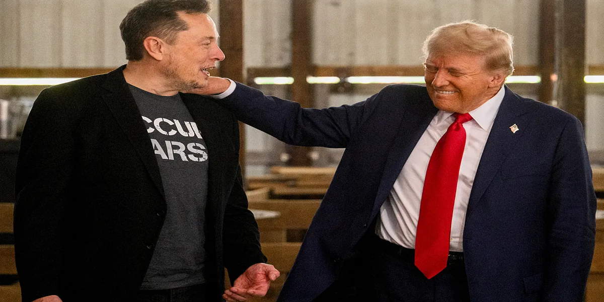 En la foto, el magnate Elon Musk y el presidente de Estados Unidos, Donald trump