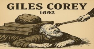 En la foto, una imagen alegórica a Giles Corey