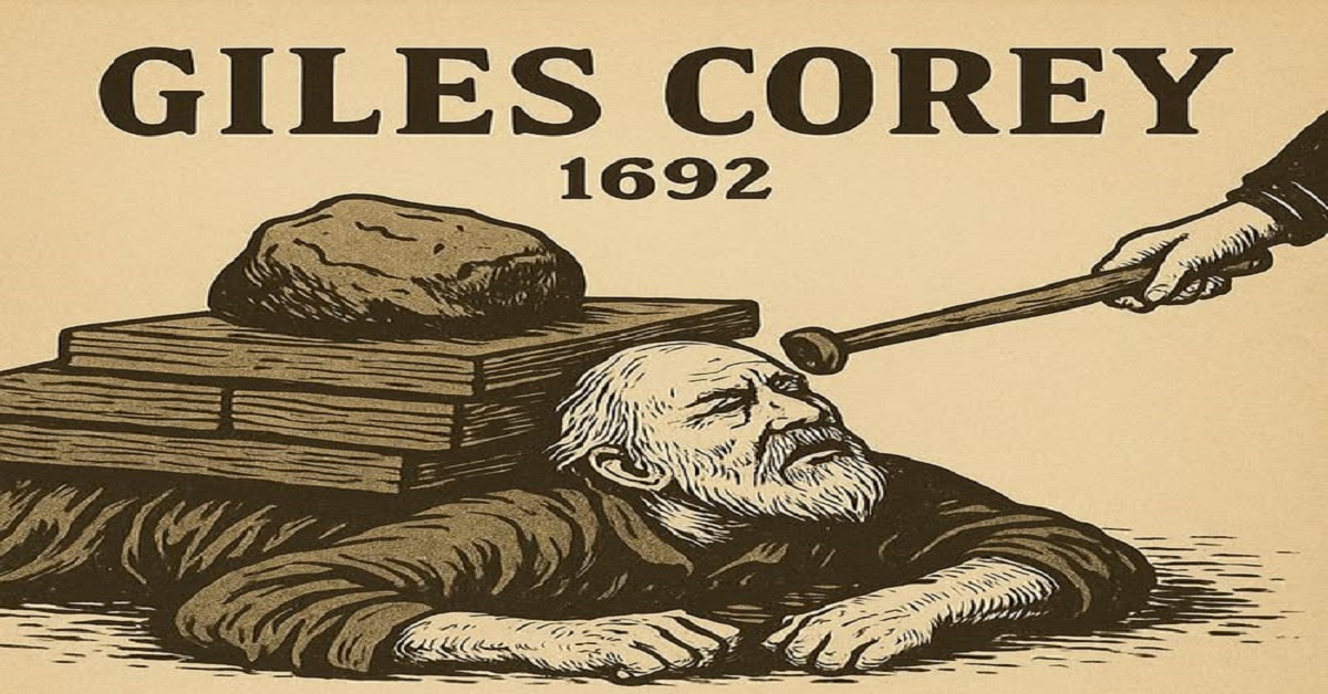 En la foto, una imagen alegórica a Giles Corey