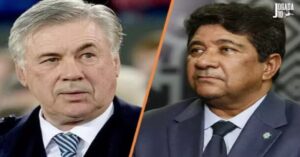 En la foto, Carlo Ancelotti y Ednaldo Rodrigues, presidente de la CBF