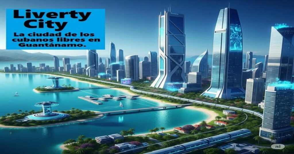 En la foto, una imagen con inteligencia artificial de lo que puede ser Liberty City, en Guantánamo