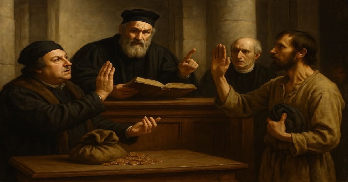 En la foto, una imagen en AI sobre un supuesto juicio