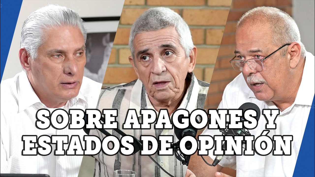 En la foto, anuncio del podcast del presidente cubano sobre los apagones