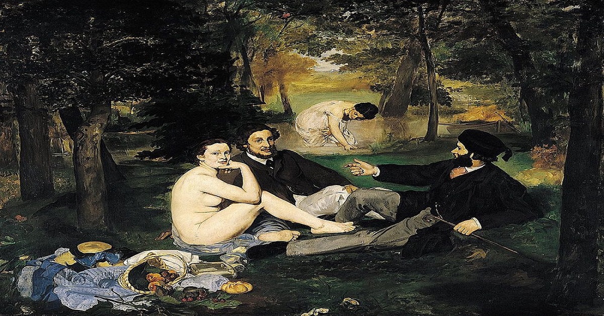 En la foto, la pintura Almuerzo sobre la hierba, de Manet