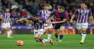 En la foto, un momento del partido entre el Real Valladolid y el Barcelona