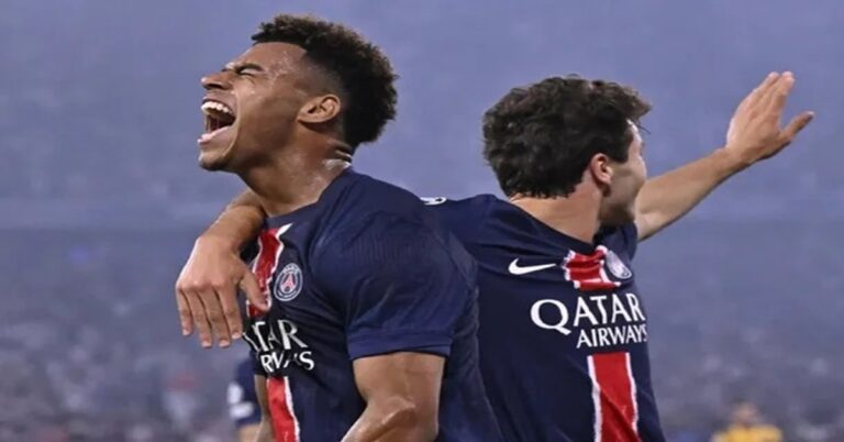 El PSG celebra uno de los goles en la victoria 5-0 ante el Inter de Milán