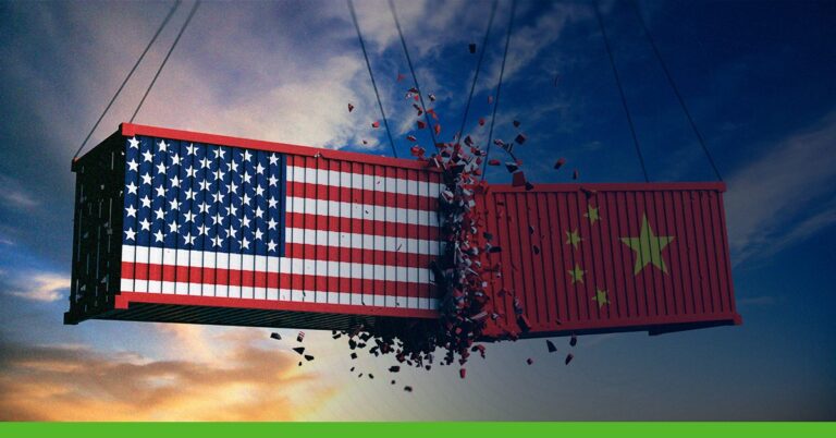 En la foto, una imagen alegórica a la guerra comercial entre China y Estados Unidos