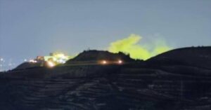 En la foto, momentos del bombardeo de Israel a Siria