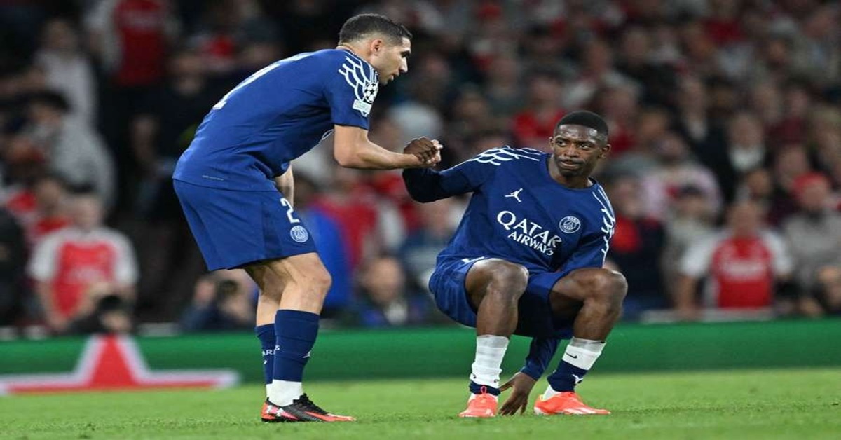 En la foto, el delantero del PSG Ousmane Dembelé