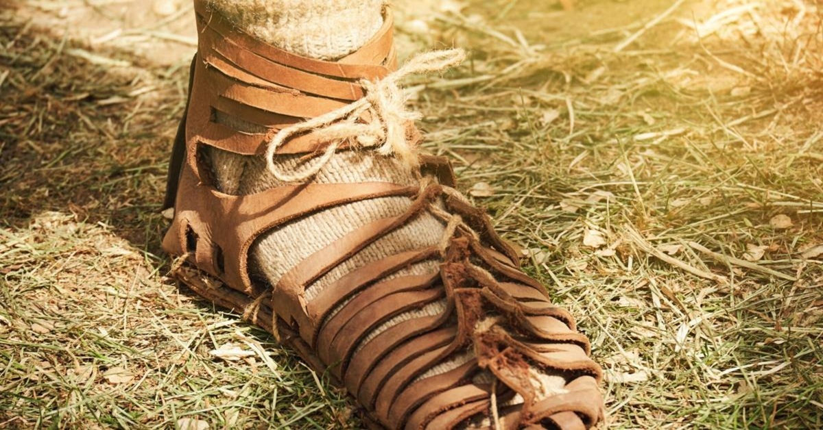 En la foto, una sandalia como las que usaban los soldados romanos