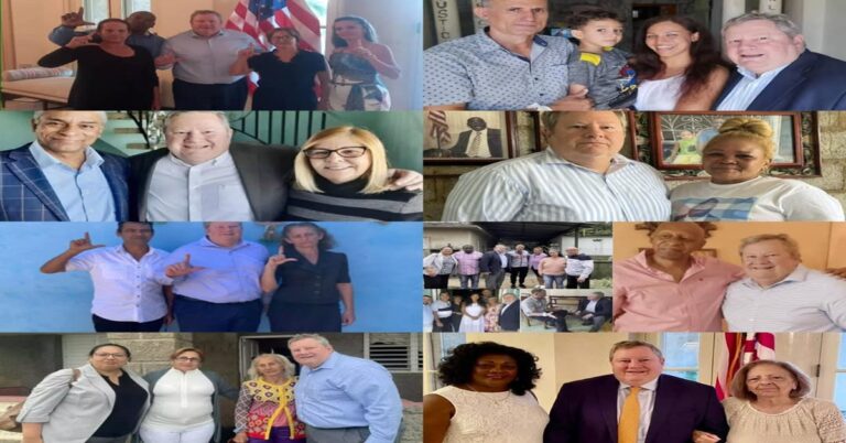 En la foto, un montaje con fotos de los encuentros del embajador de EEUU con opositores cubanos