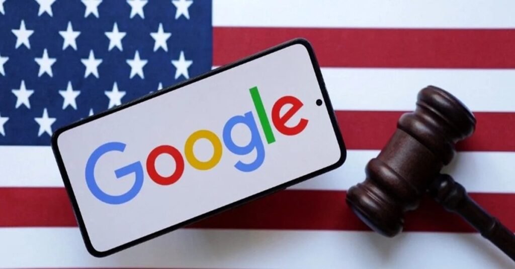 En la foto, un montaje de Google con la bandera de EEUU