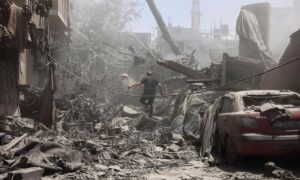 En la foto, destrucción en Gaza