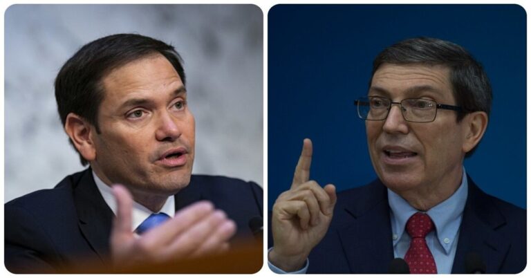 En la foto, Marco Rubio y Bruno Rodríguez