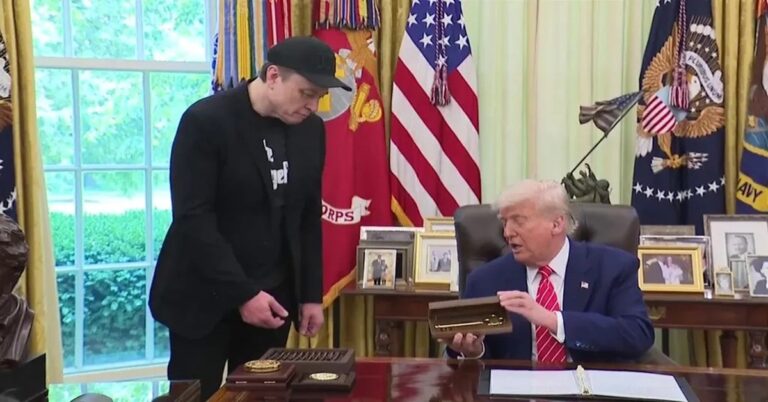 En la foto, Elon Musk y Donald Trump