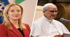 En al foto, la priemra ministra italiana Georgia Meloni y el papa León XIV