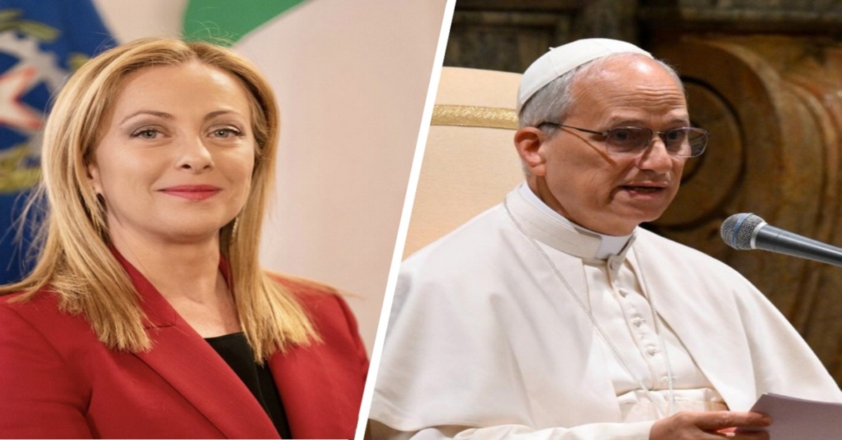 En al foto, la priemra ministra italiana Georgia Meloni y el papa León XIV