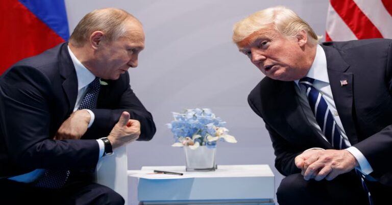 En la foto, Vladimir Putin y Donald Trump