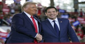 En la foto, Donald Trump y Marco Rubio