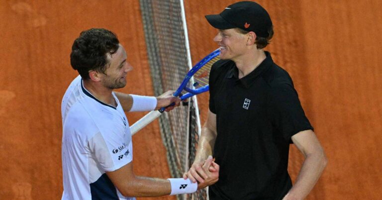 En la foto, Jannik Sinner y Casper Ruud