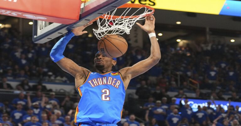 En la foto, la estrella del Thunder de Oklahoma, Shai Gilgeous-Alexander